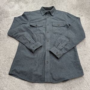 Grizzy Mountain Flannel Shacket Shirt Mens Medium Blue Heavyweight Cotton Work